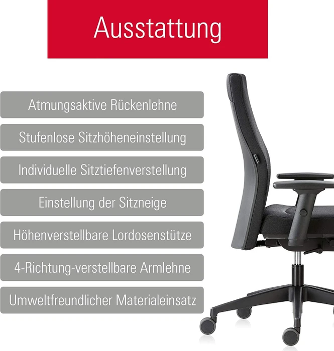 Interstuhl Famos 139RS Bürostuhl, Stoffbezug Lucia schwarz