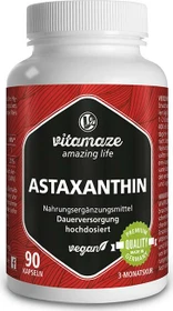 Vitamaze Natürliches Astaxanthin 4mg vegane Kapseln, 90 Stück