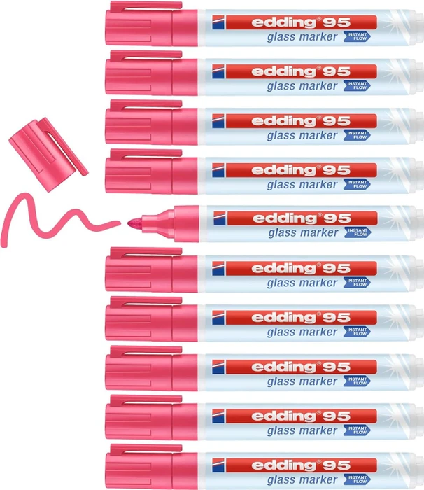 edding 95 Glasmarker pink, 10er-Pack