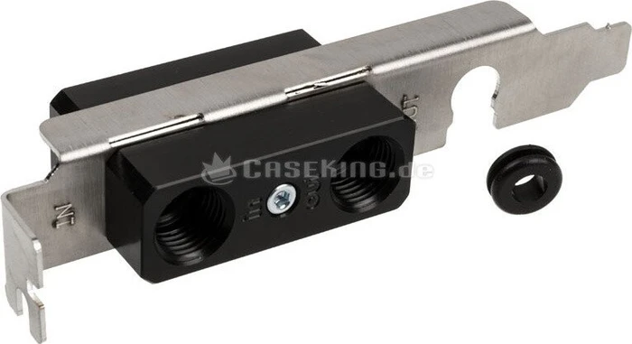 Aqua Computer Gehäusedurchführung und Kabeldurchführung, 2x G1/4" auf 2x G1/4", Slotblende, PCI-Slot