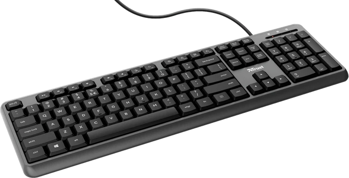 Trust Ody Wired Silent Keyboard, schwarz, USB, DE