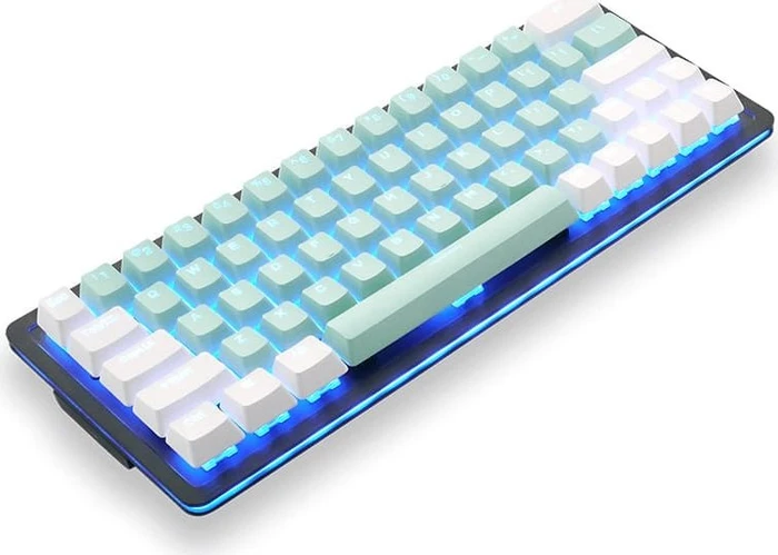 Mountain Mineral Keycap Set, Kunststoff (PBT) Double-Shot, weiß/türkis, 113 Tasten (104+9), ANSI-US
