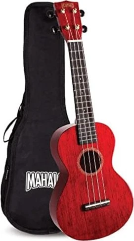 Mahalo Hano Series Concert Ukulele Transparent Wine Red