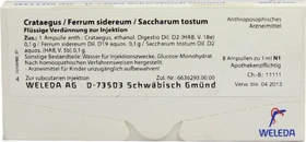 Weleda Crataegus/Ferrum sidereum/Saccharum tostum Ampullen, 8ml (8x 1ml)