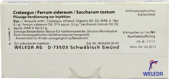 Weleda Crataegus/Ferrum sidereum/Saccharum tostum Ampullen, 8ml (8x 1ml)