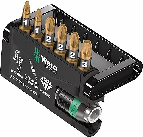 Wera Bit-Check 7 PZ Diamond 1 Pozidriv Bitset inkl. Werkzeugbox, 7-tlg.
