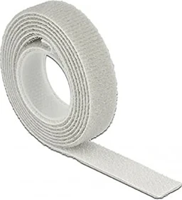 DeLOCK Klettband auf Rolle, 13mm, 1m, grau