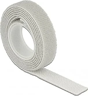 DeLOCK Klettband auf Rolle, 13mm, 1m, grau