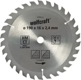 Wolfcraft Serie Braun Kreissägeblatt 18Z, 140x2.4x12.75mm, 1 Stück
