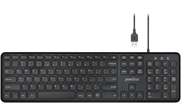 Perixx Periboard-210, schwarz, USB, US