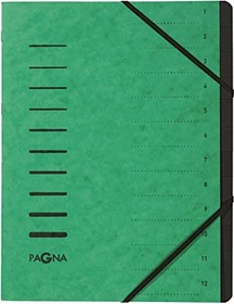 Pagna Ordnungsmappe, 12 Fächer, A4, grün