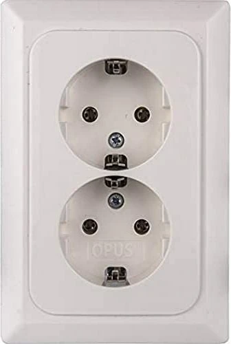 Opus Kanto Komplettgerät 2-fach für 1 UP-Dose, reinweiß