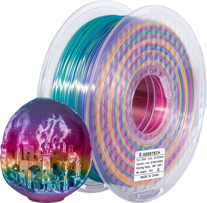 Geeetech PLA Silk, Rainbow, Spule, 1.75mm, 1.00kg
