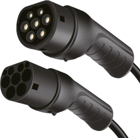 LogiLink E-Auto-Ladekabel, Typ 2, 3-phasig, spiral, 16A mit Tasche, 11kW, 5m Spiralkabel