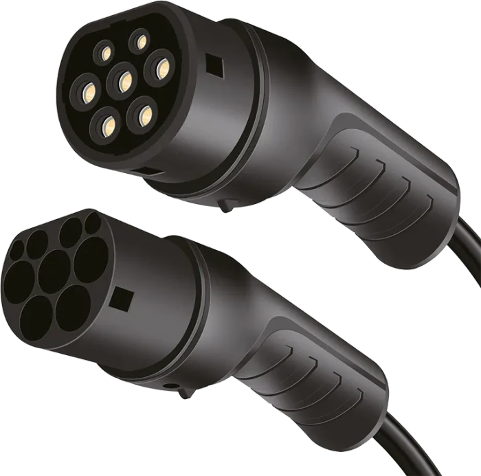 LogiLink E-Auto-Ladekabel, Typ 2, 3-phasig, spiral, 16A mit Tasche, 11kW, 5m Spiralkabel