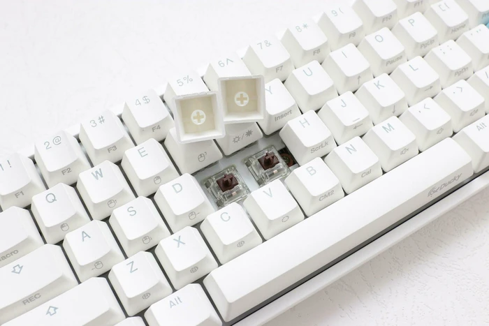 Ducky One 2 Mini RGB PBT, LEDs RGB, weiß, MX RGB BROWN, USB, US