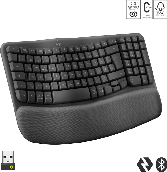Logitech Wave Keys, Grafit, Logi Bolt, USB/Bluetooth, DE