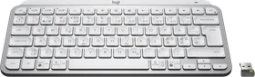 Logitech MX Keys Mini for Business, LEDs weiß, Logi Bolt, Pale Gray, weiß/grau, USB/Bluetooth, ND