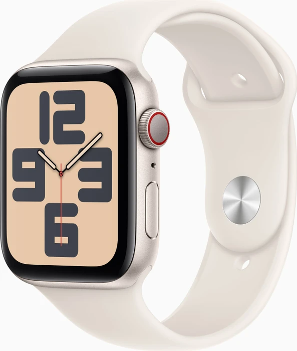 Apple Watch SE (2022) (GPS + Cellular) 44mm Polarstern mit Sportarmband S/M Polarstern
