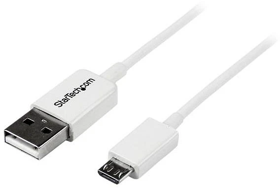 StarTech USB-A 2.0 auf USB 2.0 Micro-B Adapterkabel weiß, 2m (USBPAUB2MW)