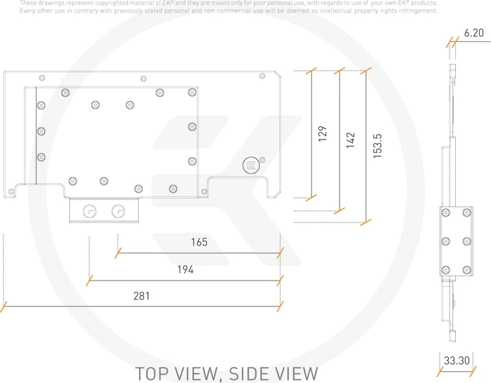 EK Water Blocks Quantum Line EK-Quantum Vector Strix RTX 3080/3090 Active Backplate Acryl