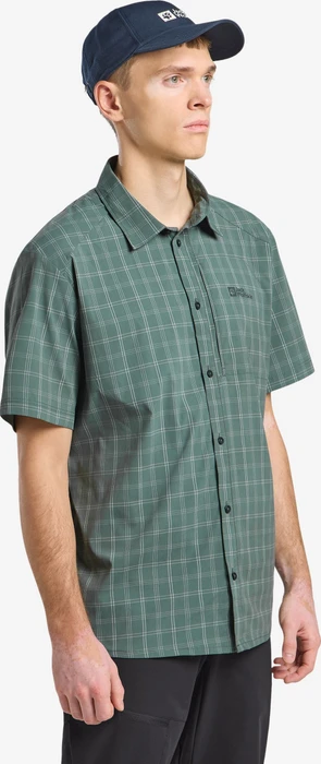 Jack Wolfskin Norbo Hemd kurzarm hedge green checks (Herren)