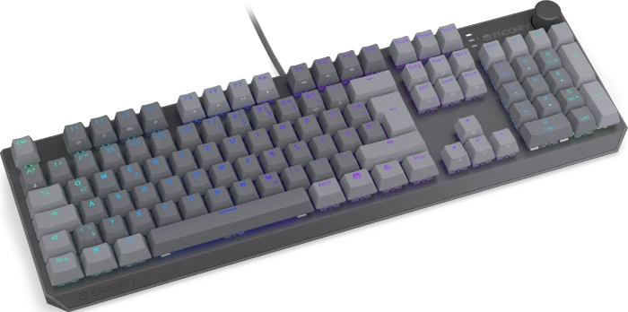 Endorfy Thock V2, PBT, grau, LEDs RGB, hot-swap, Endorfy RED, USB, DE