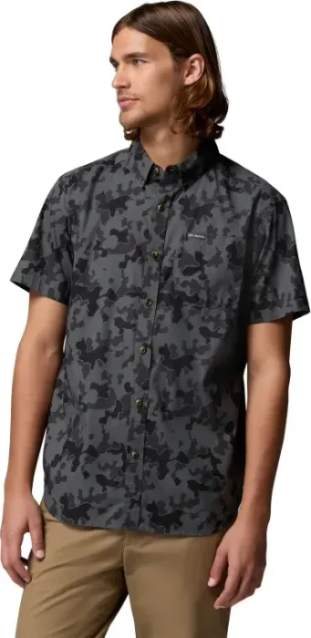 Columbia Rapid Rivers Hemd kurzarm charcoal/midrange camo (Herren)