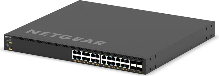 Netgear AVoIP M4350 Rackmount 10G Managed Switch, 24x RJ-45, 4x SFP28, 576W PoE+
