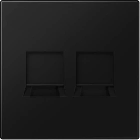 Jung Serie LS Abdeckung für Modular-Jack-Steckbuchsen 2fach, graphitschwarz matt