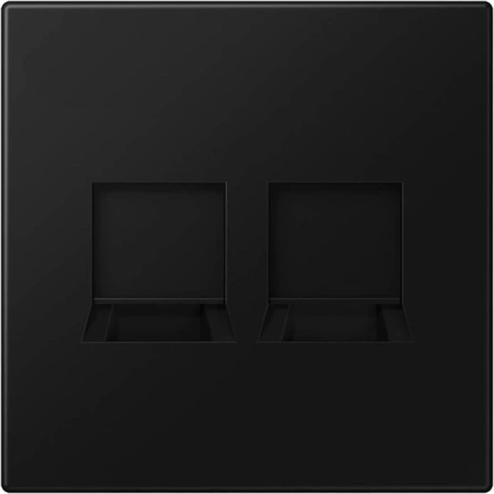 Jung Serie LS Abdeckung für Modular-Jack-Steckbuchsen 2fach, graphitschwarz matt