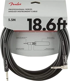 Fender Professional Series Instrument Cable Black Angled 5.5m