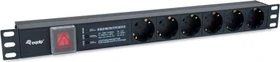 Equip 19" PDU Aluminium Steckdosenleiste, mit Schalter, Überspannungsschutz, 1HE, 6-fach, 16A/240V, schwarz, 1.8m