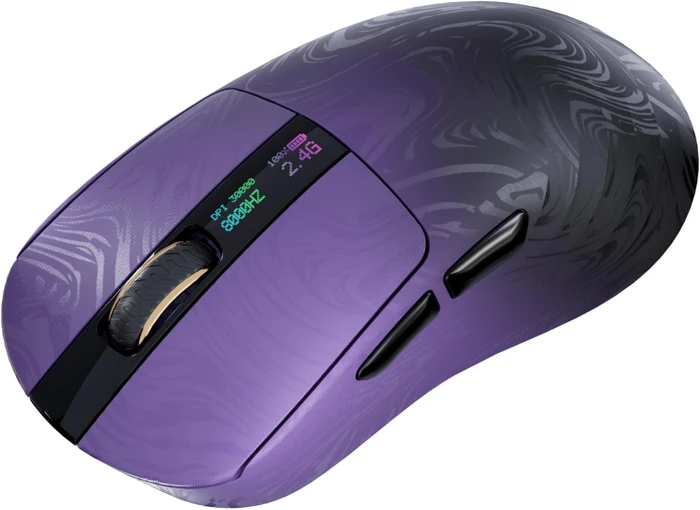 Epomaker Carbonis 8KHz Wireless Gaming Mouse, Black Purple, USB/Bluetooth
