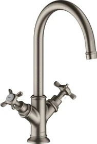 Hansgrohe Axor Montreux 2-Griff Waschbeckenarmatur 210 mit Kreuzgriffen edelstahloptik