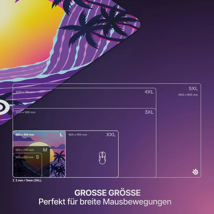 SteelSeries QcK Large Neon Sunset Limited Edition, 450x400mm, Motiv mehrfarbig