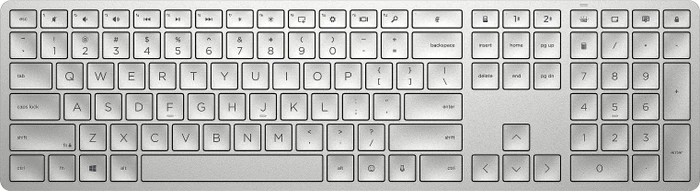 HP 970 Dual-Mode Wireless Keyboard, silber, USB/Bluetooth, DE