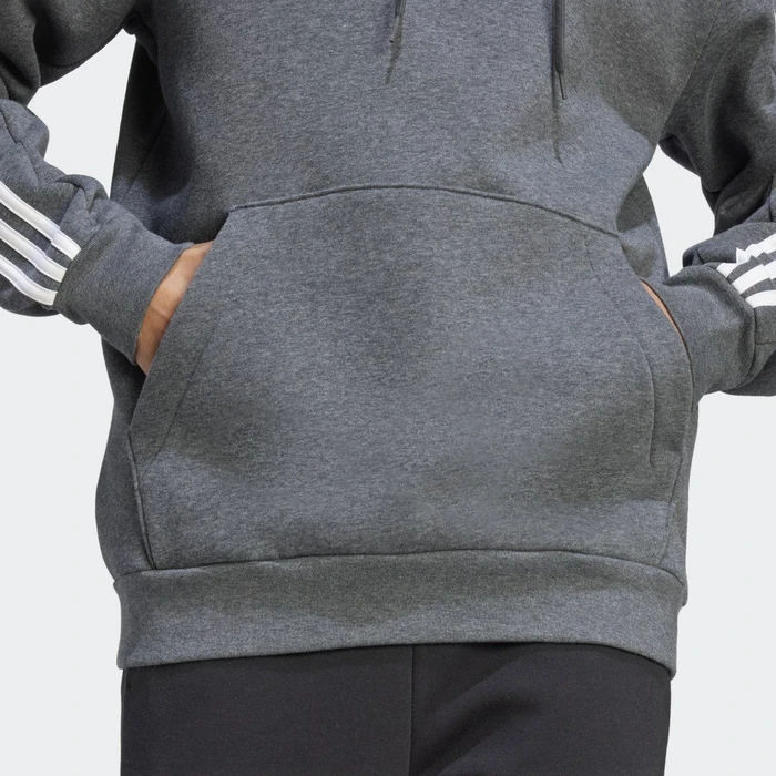 adidas Essentials 3-Streifen Hoodie dark grey heather (Herren)