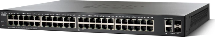 Cisco SF220 Rackmount Smart Switch, 48x RJ-45, 2x RJ-45/SFP, 375W PoE+
