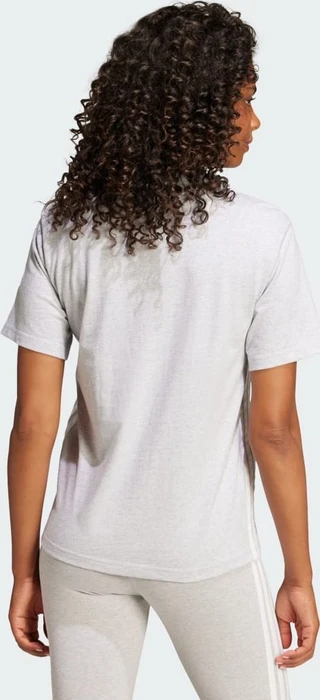adidas Essentials 3-Streifen Cotton T-Shirt kurzarm light grey heather/white (Damen)