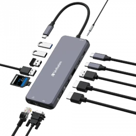 Verbatim USB-C Pro Multiport Hub CMH-14, USB-C 3.0 [Stecker] (32154)