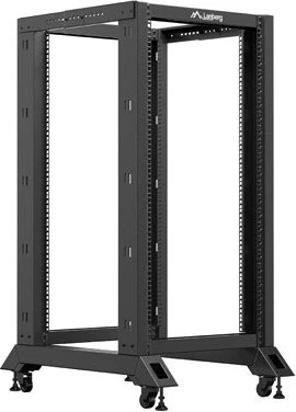 Lanberg Open Rack Series 19" Open Frame Rack 22HE, 4-Pfosten, Flat Pack, tiefenverstellbar, 430-590mm, V2, RAL 9004, 800mm tief