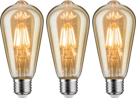 Paulmann Filament LED Birne E27 6W/817 gold dim, 3 Stück