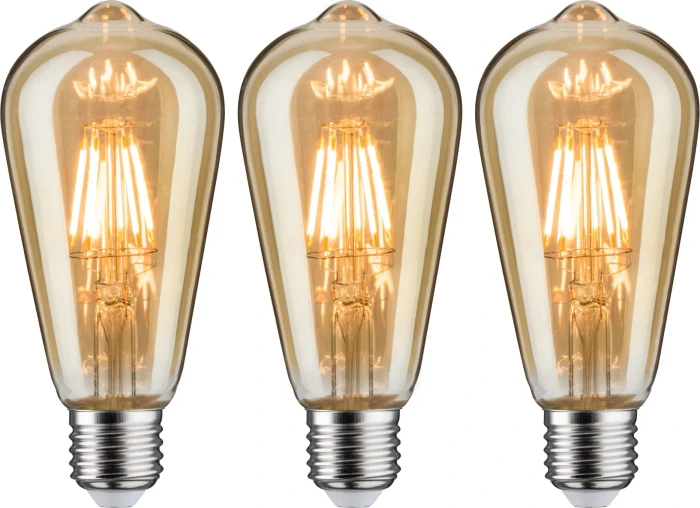 Paulmann Filament LED Birne E27 6W/817 gold dim, 3 Stück
