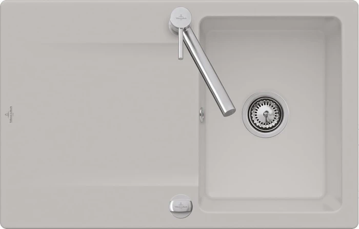Villeroy & Boch Siluet 800x510mm Einbau Becken reversibel mit Ablauffernbedienung steam