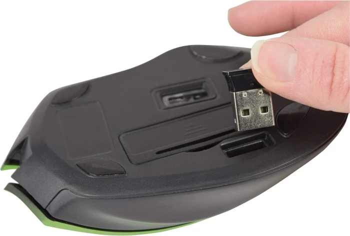 AV:Link 2.4G Hand-Byte Wireless Gaming Mouse grün/schwarz, USB