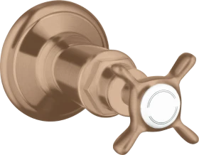 Hansgrohe AXOR Montreux Absperrventil Unterputz mit Kreuzgriff brushed red gold