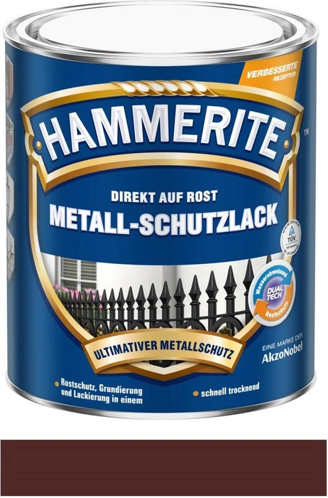 Hammerite Metallschutz-Lack außen glänzend braun, 250ml