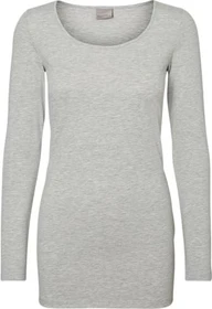 Vero Moda Maxi Shirt langarm light grey melange (Damen)