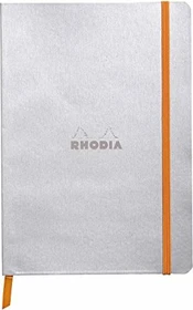 Rhodia Rhodiarama Notizbuch, A5, liniert, Softcover, silber, 80 Blatt